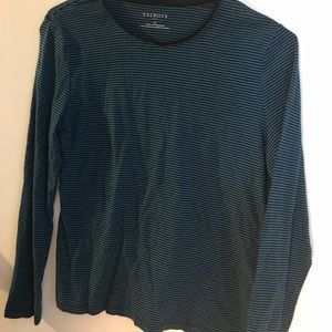 Striped tee - navy and green cotton; 100% cotton